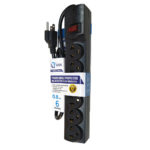 Supresor Pico de 6 Tomas con Cable 0.80m. 14-515A-0.80MTR