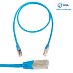 Patch Cord SFTP Cat.6A de 0.50m- Azul.  Cobre Puro de 26 AWG  LSZH. LTT-PC6A-0.5A