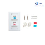 Face Place 2 puerto PVC 45º UL Iconeable Blanco tipo 120 70x115 MM  LT-245