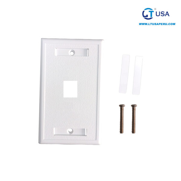 Face place de 1P blanco iconeable PC-1V-CAT6