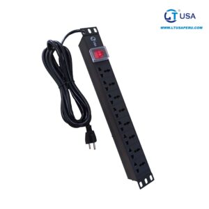 Power rack Cascado Aluminio 8 Tomas universales 15A  220-250VAC 1RU 19 LT-PDU-8TA