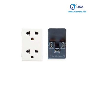 ACCESORIO  DADO DOBLE TOMACORRIENTE + TIERRA P/ PARED 15A 120-250V LT138TR